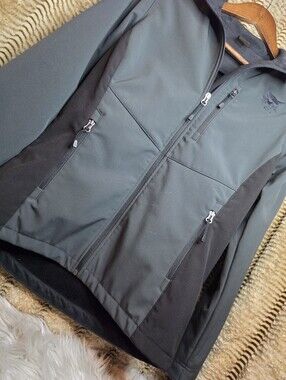 Softshell Jacket with Subtle Eagle Logo - Gray and Black